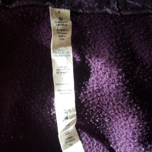 LULULEMON Purple Floral Herringbone Scuba Hoodie  - Picture 5 of 5